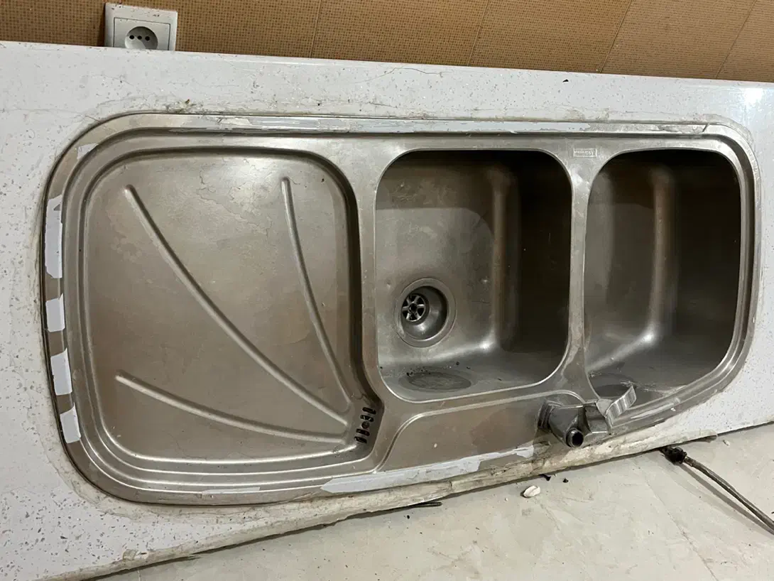 سینک استیل دولگن اخوان به همراه سینی|مصالح و تجهیزات ساختمان|بومهن, |دیوار