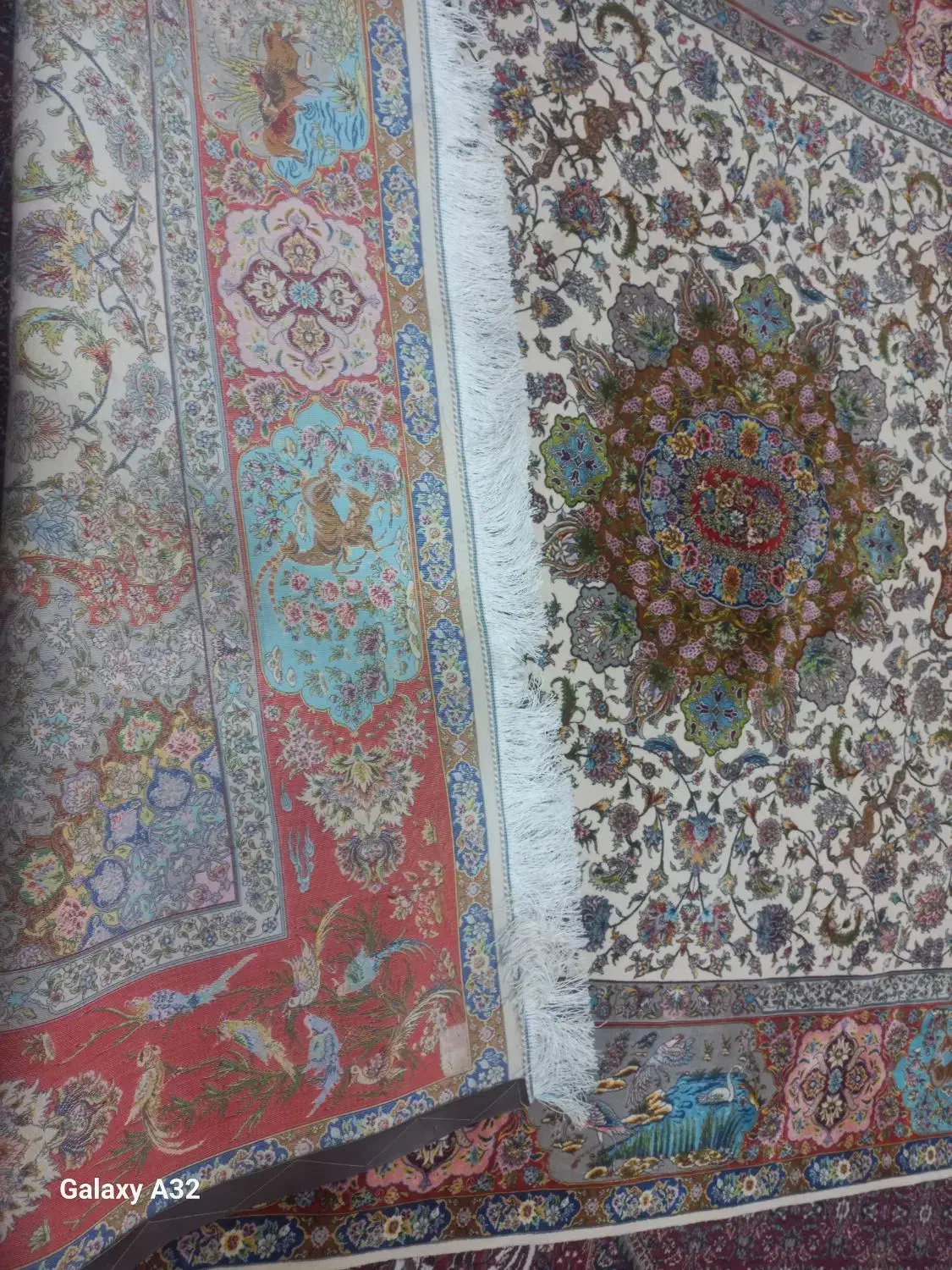 فرش ابریشم ۶متری ویک عدد فرش ۱ونیم دریک|فرش|سراب, |دیوار