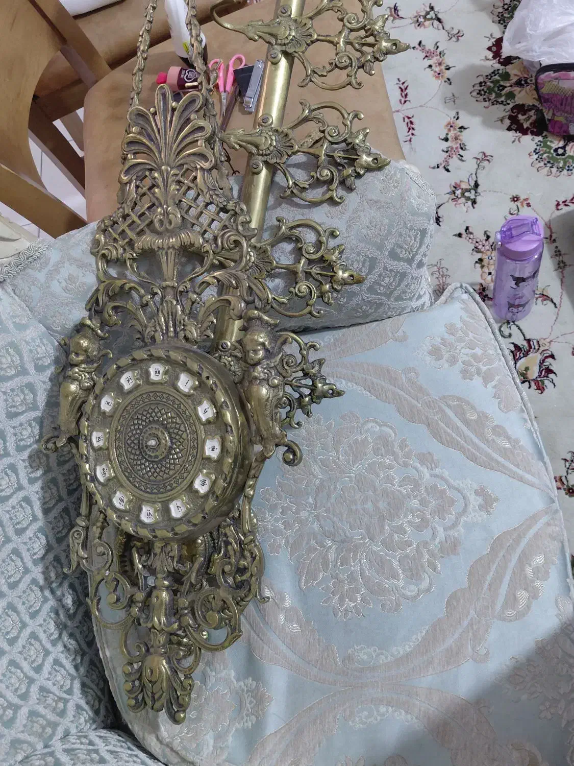 آینه و شمعدان همراه با چوب لباسی و ساعت برنز اصل|آینه|تهران, گرگان|دیوار