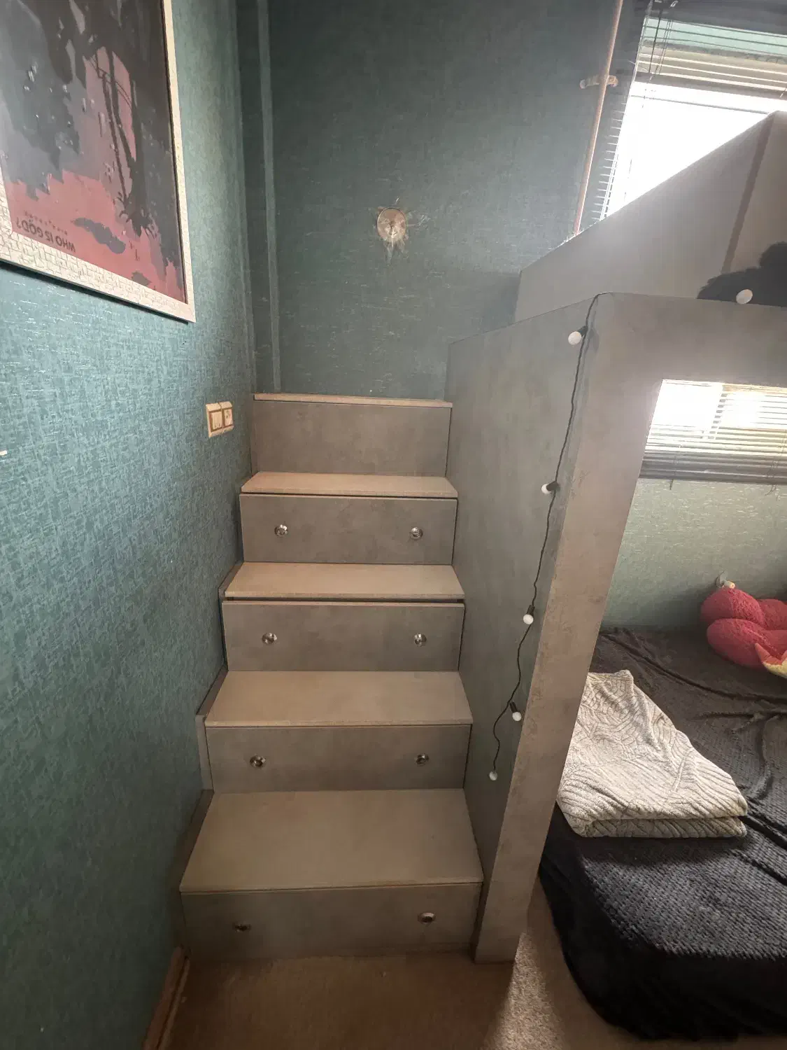 تخت دو طبقه تمام ام دی اف|تخت و سرویس خواب|آمل, |دیوار