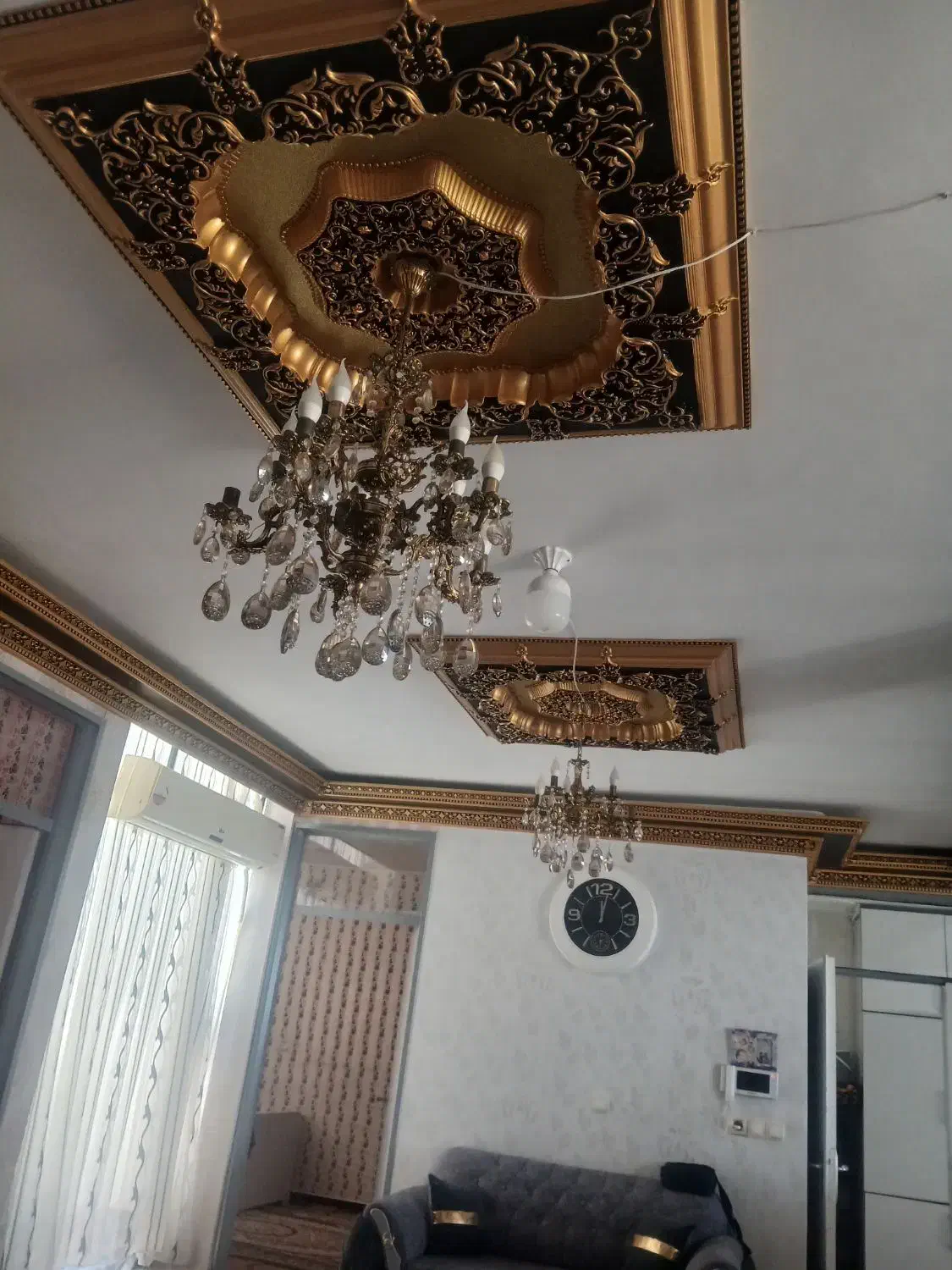 لوستر برنز ۳ عدد|لوستر و چراغ آویز|سنندج, |دیوار