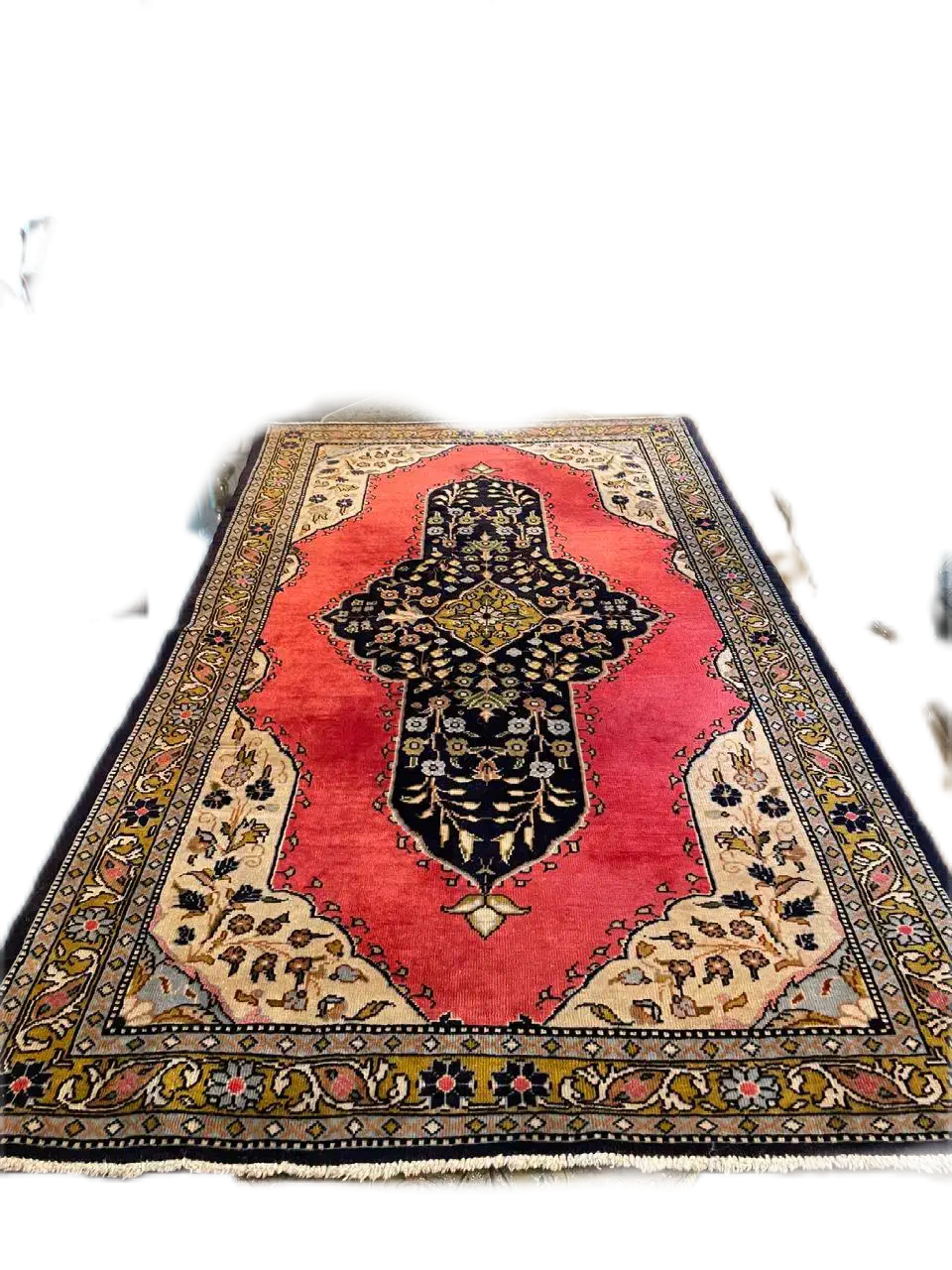 قالیچه انتیک کهنه قدیمی قم ۸۰ساله|فرش|تهران, سنائی|دیوار