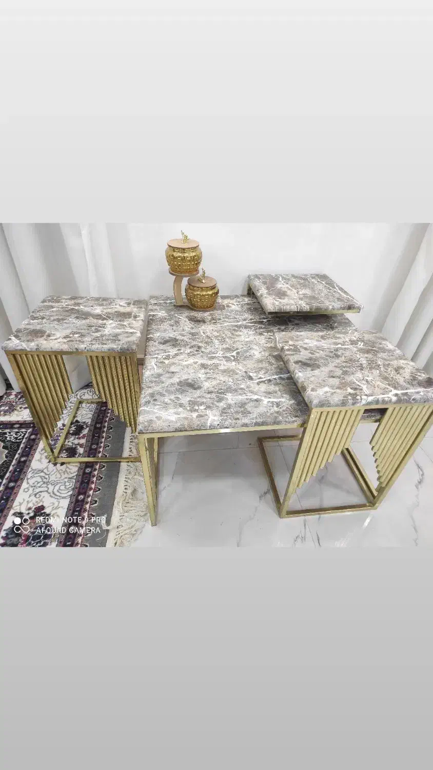 میز عسلی فلزی طلایی در حد نو|مبلمان خانگی و میز عسلی|شوش, |دیوار