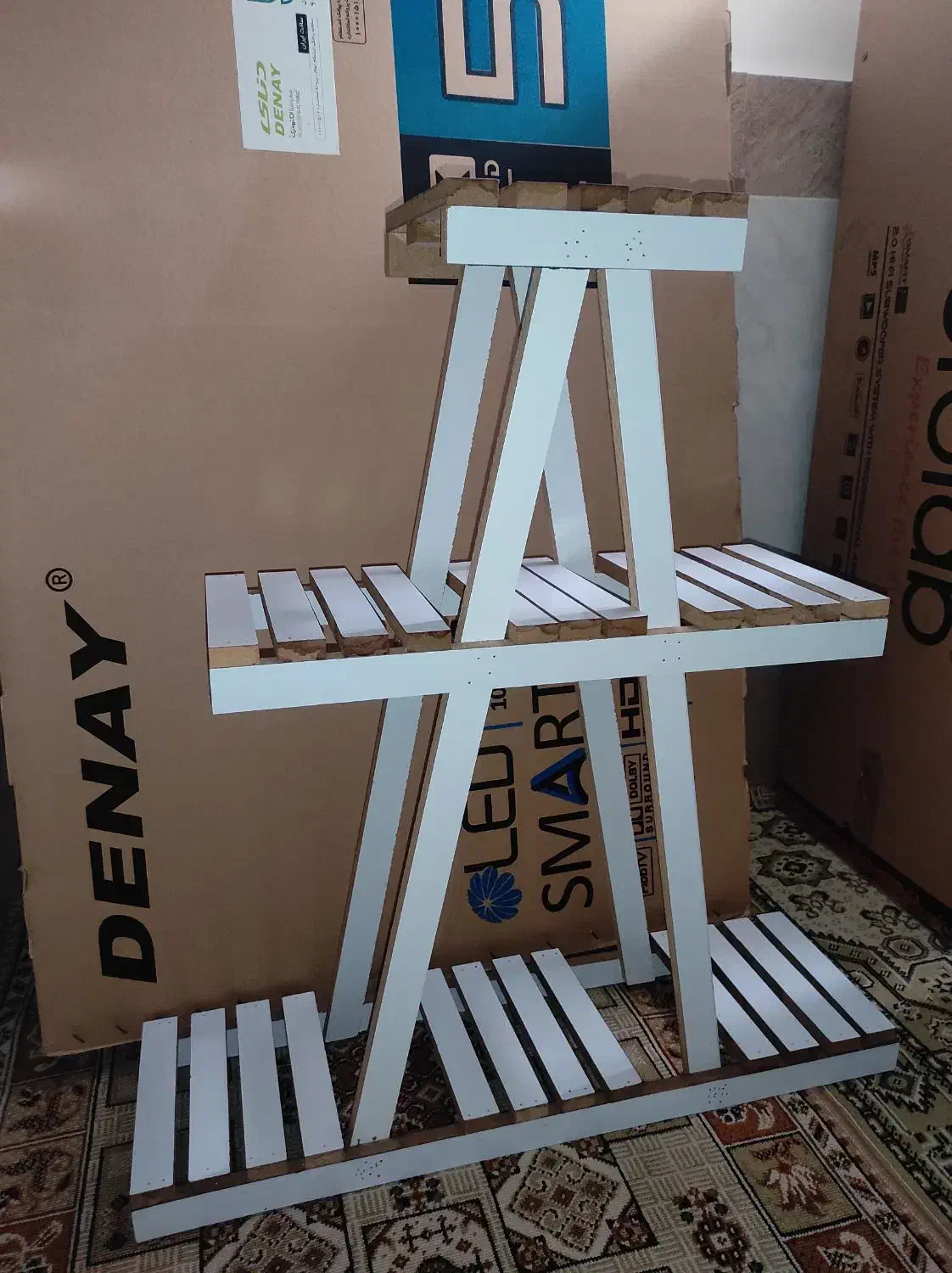 فروش استند چوبی مخصوص نگه داری گلدان|صنایع دستی و سایر لوازم تزئینی|خرمدره, |دیوار