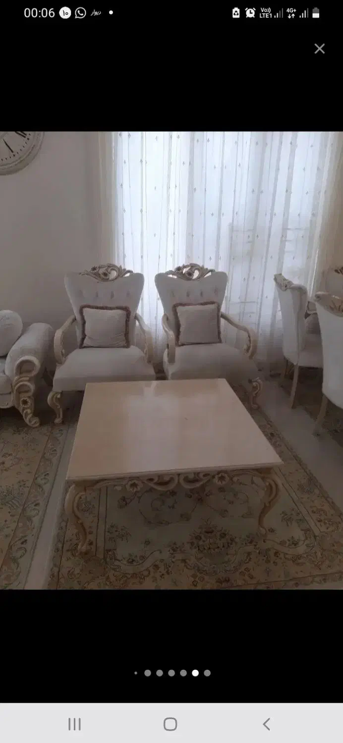 مبلمان نئوکلاسیک ۸ نفره با ناهارخوری ۶ نفره|مبلمان خانگی و میز عسلی|فشم, |دیوار