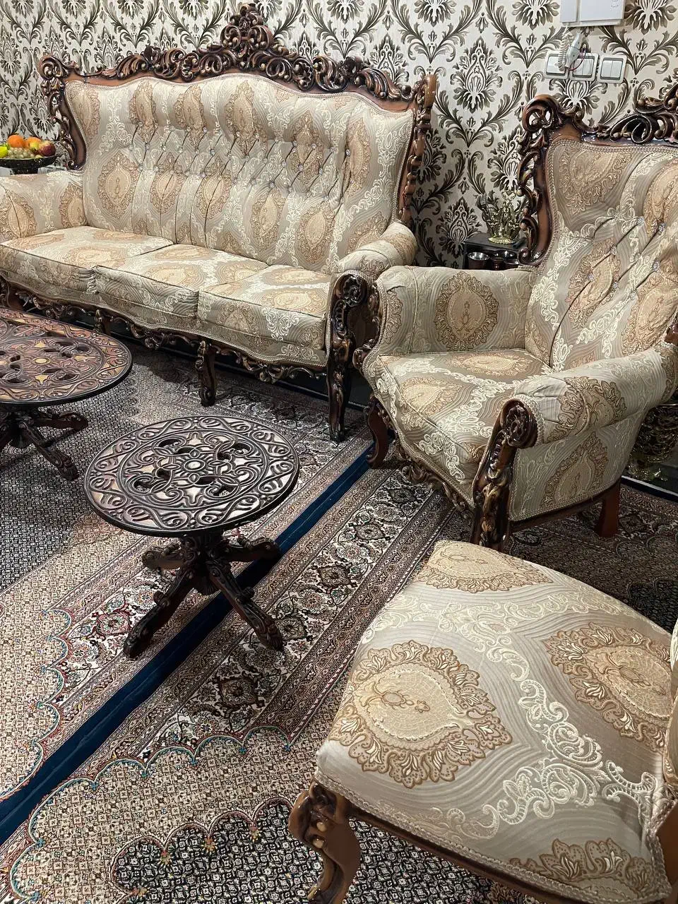 مبلمان ۹ نفره چوب راش اصل|مبلمان خانگی و میز عسلی|کرج, دولت‌آباد|دیوار