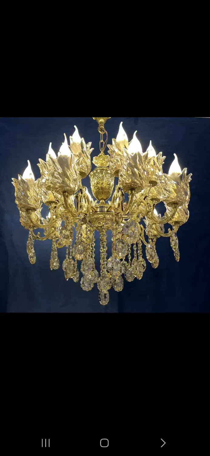 لوسترنارسیس دایان برنجی/9+11شعله برنج MK mok.123|لوستر و چراغ آویز|تهران, نعمت‌آباد|دیوار