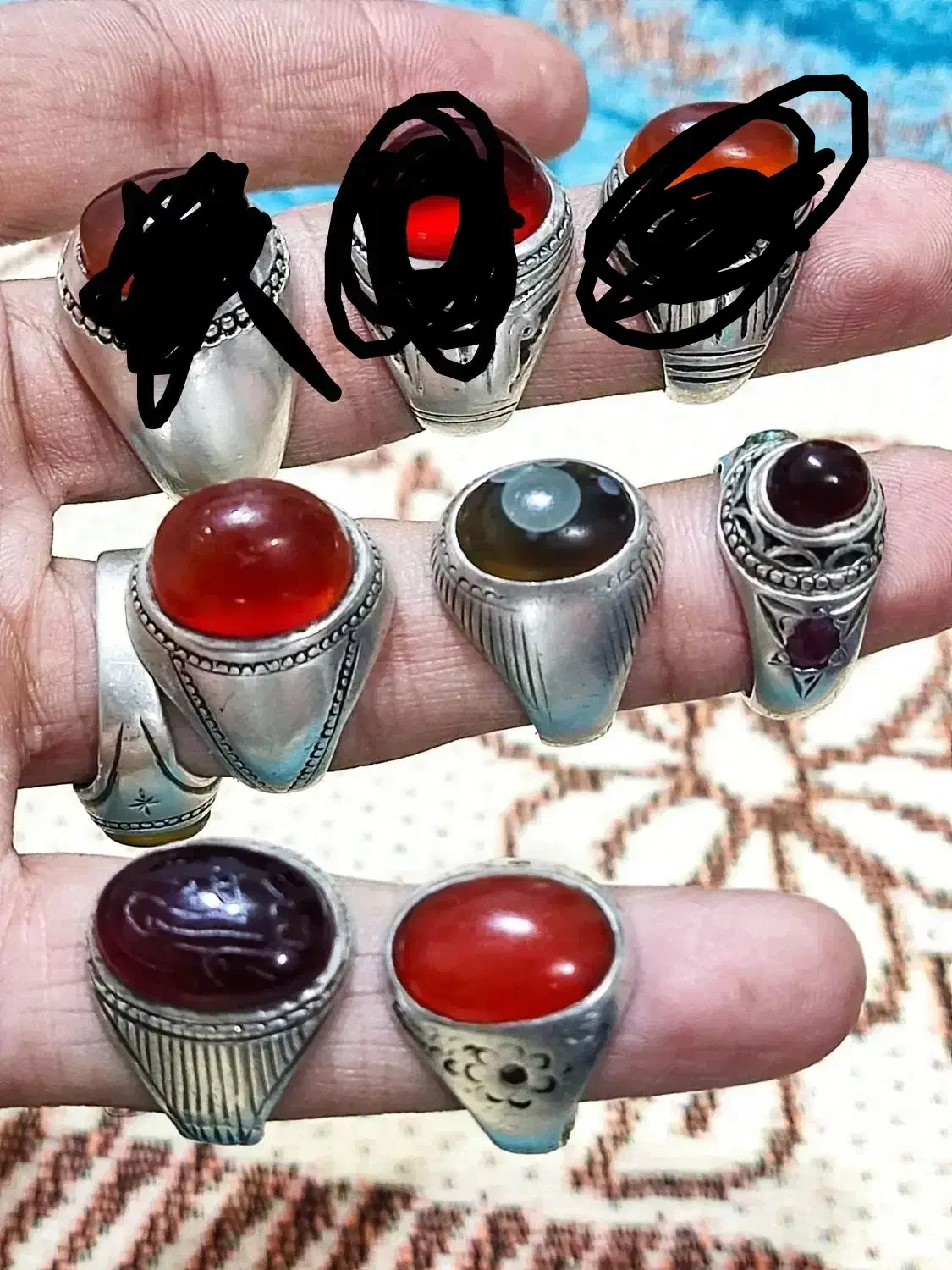 چندنمونه انگشتر قدیمی|کلکسیون اشیاء عتیقه|بیرجند, |دیوار