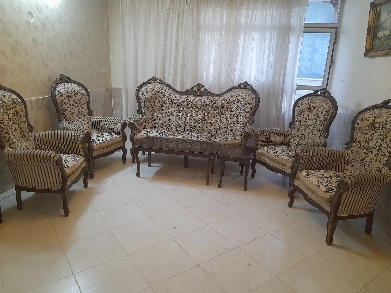 مبل سلطنتی ۹ نفره|مبلمان خانگی و میز عسلی|بجنورد, |دیوار