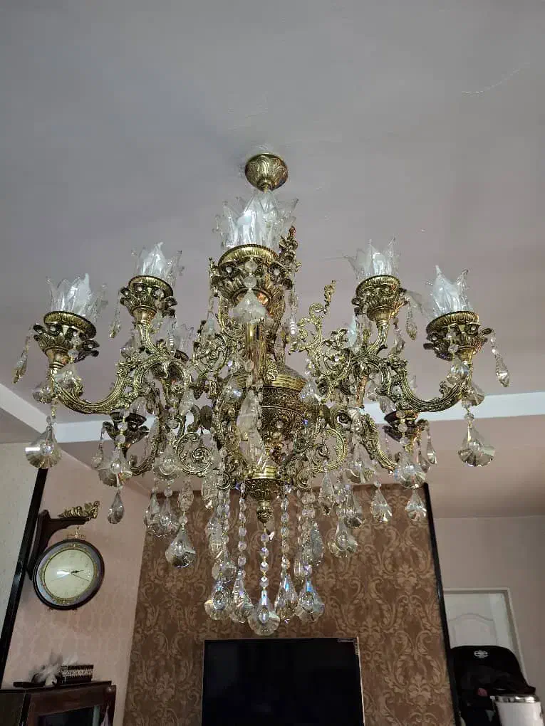 لوستر سایز بزرگ برنج|لوستر و چراغ آویز|نسیمشهر, |دیوار