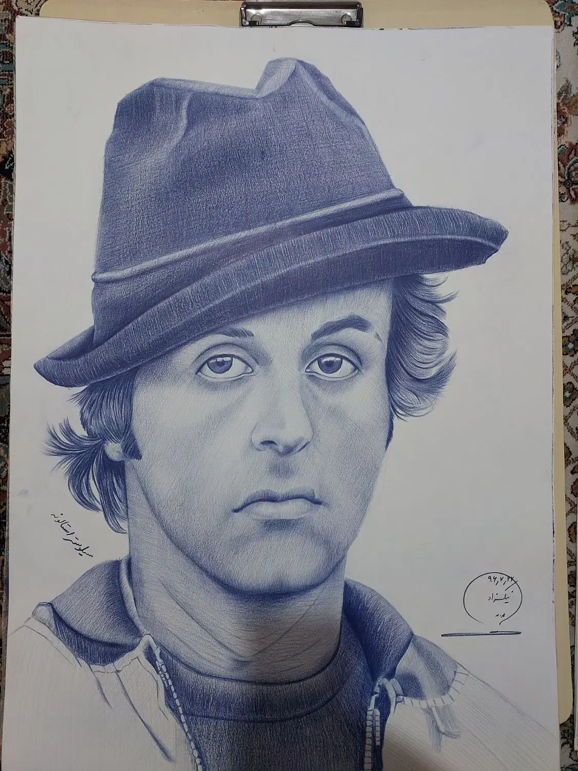 فروش طراحی سیاه قلم سایز بزرگ ۵۰ در ۷۰ بدون قاب|تابلو، نقاشی، عکس|ساری, |دیوار