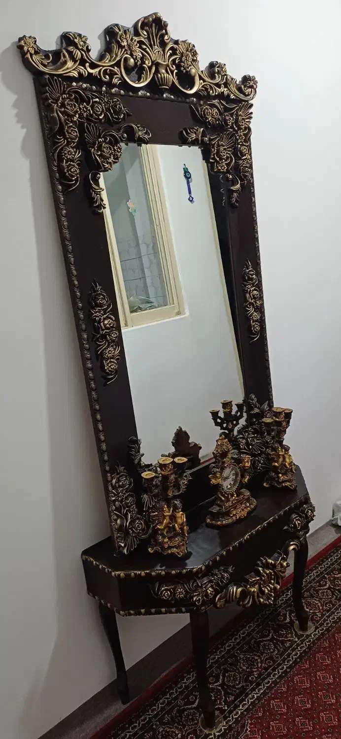 بوفه. اینه و کنسول . ساعت و میز تلفن ست|بوفه، ویترین، کنسول|کرمانشاه, |دیوار