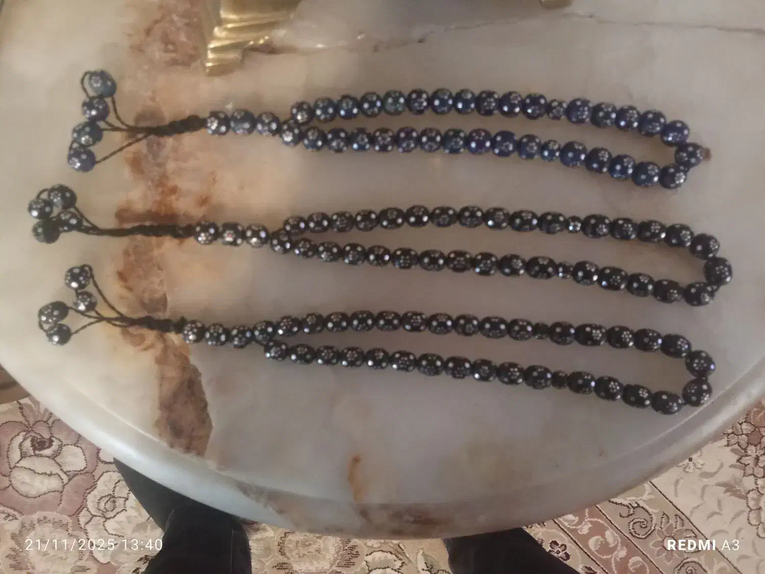 تسبیح کلکسیونی نقره کوب|کلکسیون اشیاء عتیقه|بناب, |دیوار