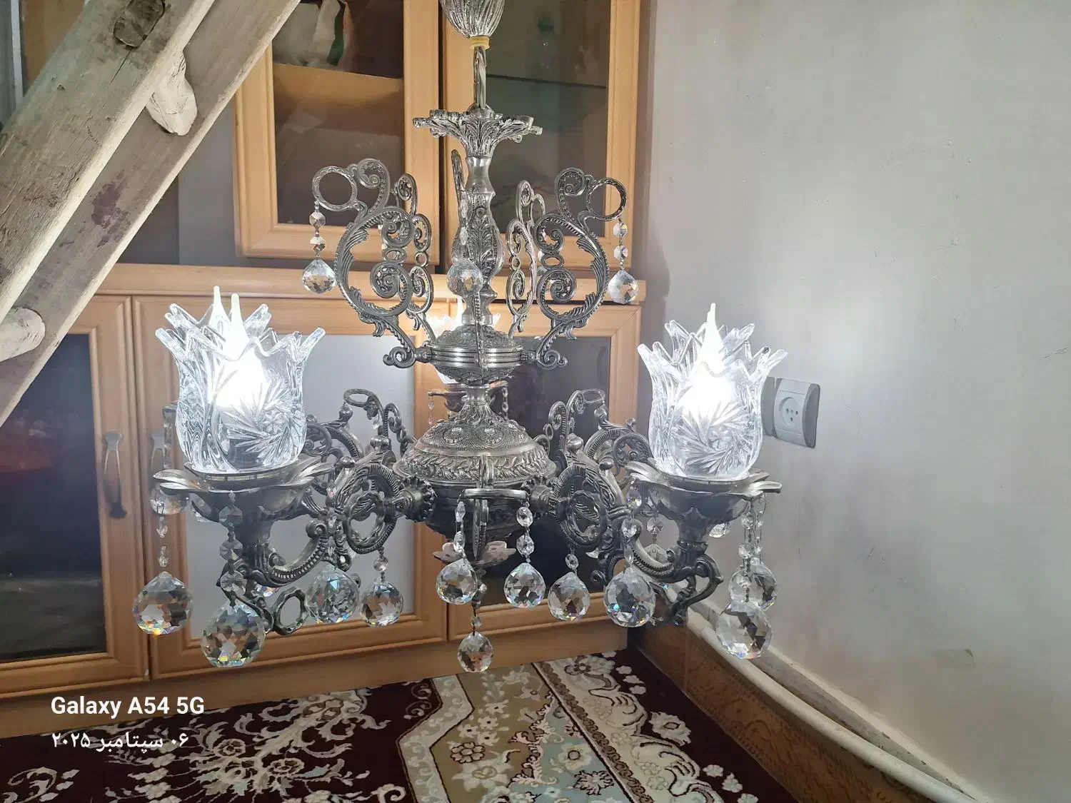 فروش لوستر ۵ شعله همراه با لامپ های شمعی|لوستر و چراغ آویز|بیرجند, |دیوار