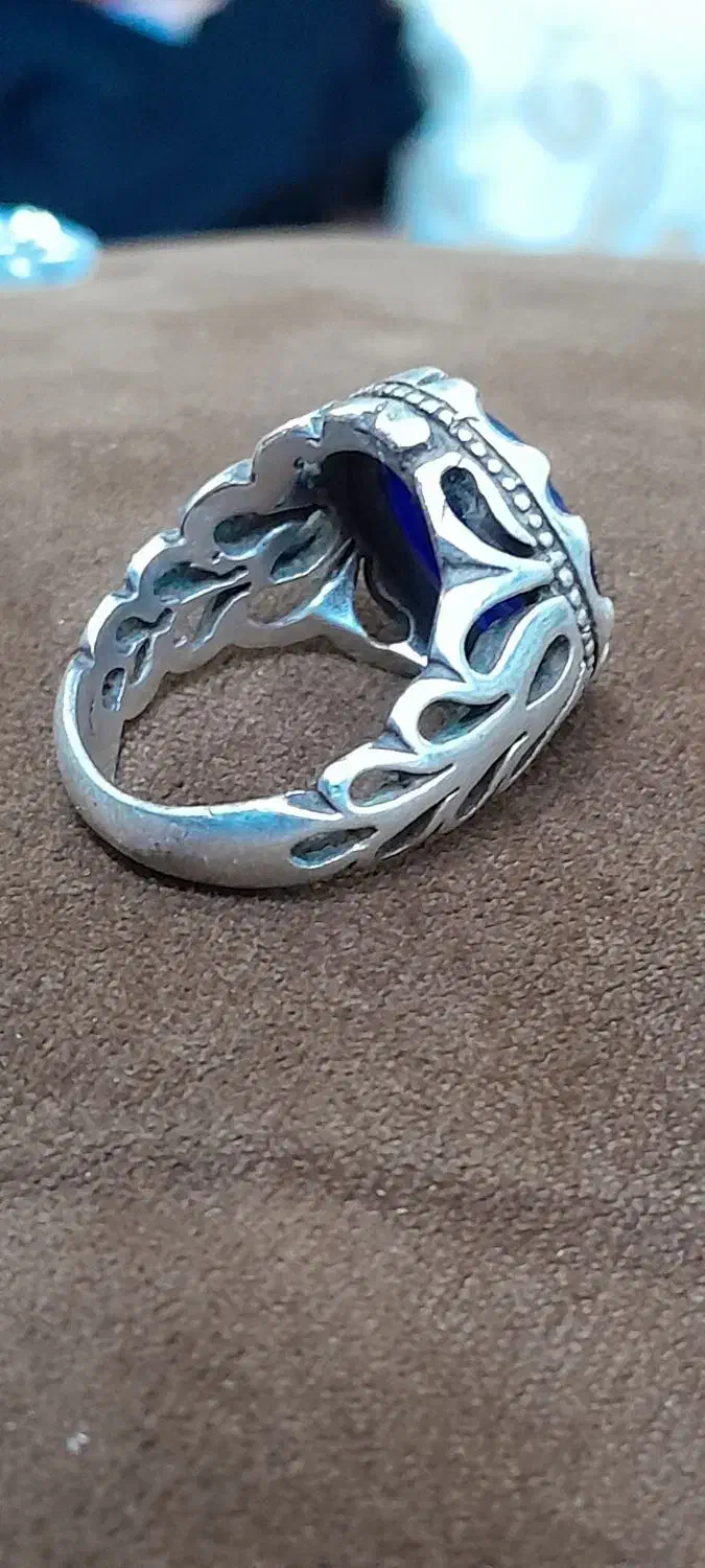 انگشتر نقره  یاقوت  کبود|جواهرات|قم, خاکفرج|دیوار