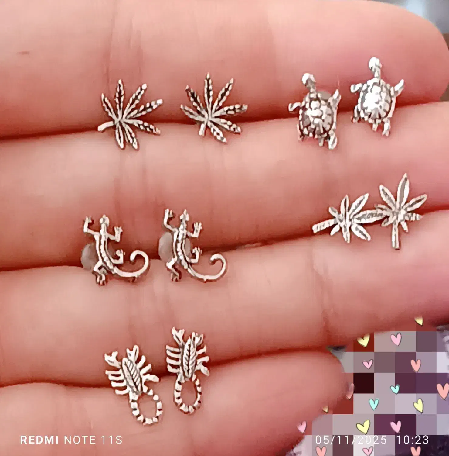 گل گوش نقره 925|جواهرات|شیراز, شهرک گلستان|دیوار