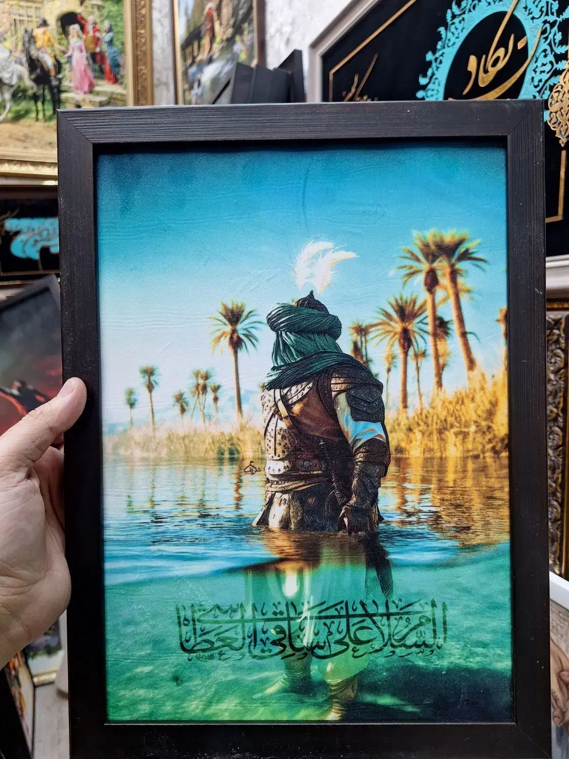 قاب تمثال مذهبی مخملی|تابلو، نقاشی، عکس|مشهد, سپاد|دیوار