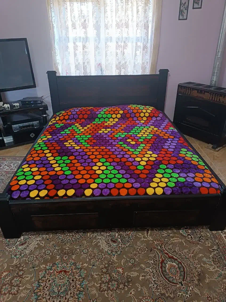 تخت خواب دو نفره با تشک|تخت و سرویس خواب|زرگرشهر, |دیوار