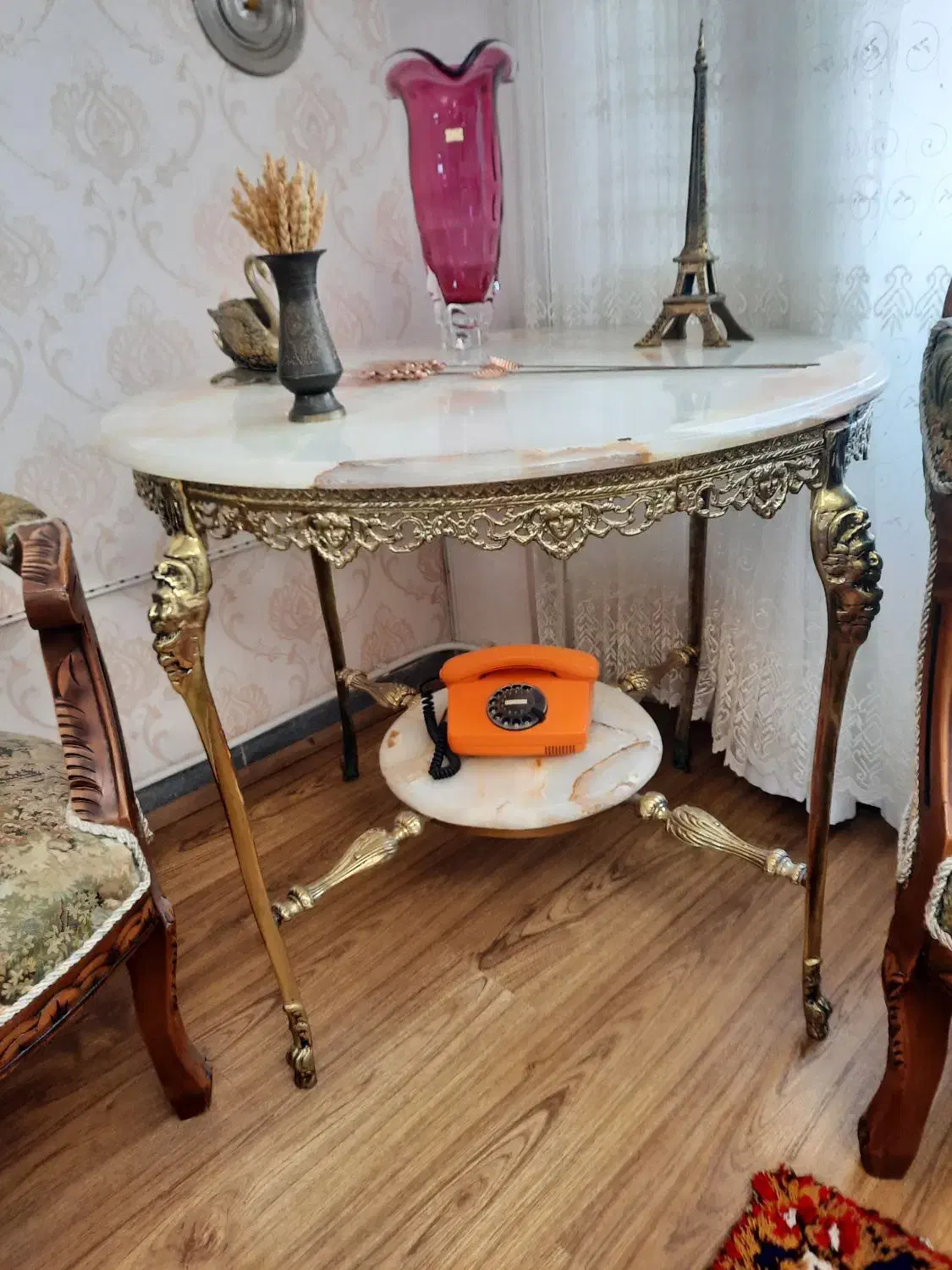 آینه، کنسول،شمعدان برنز کلکسیونی،میز آذر برنز اصیل|بوفه، ویترین، کنسول|تبریز, |دیوار