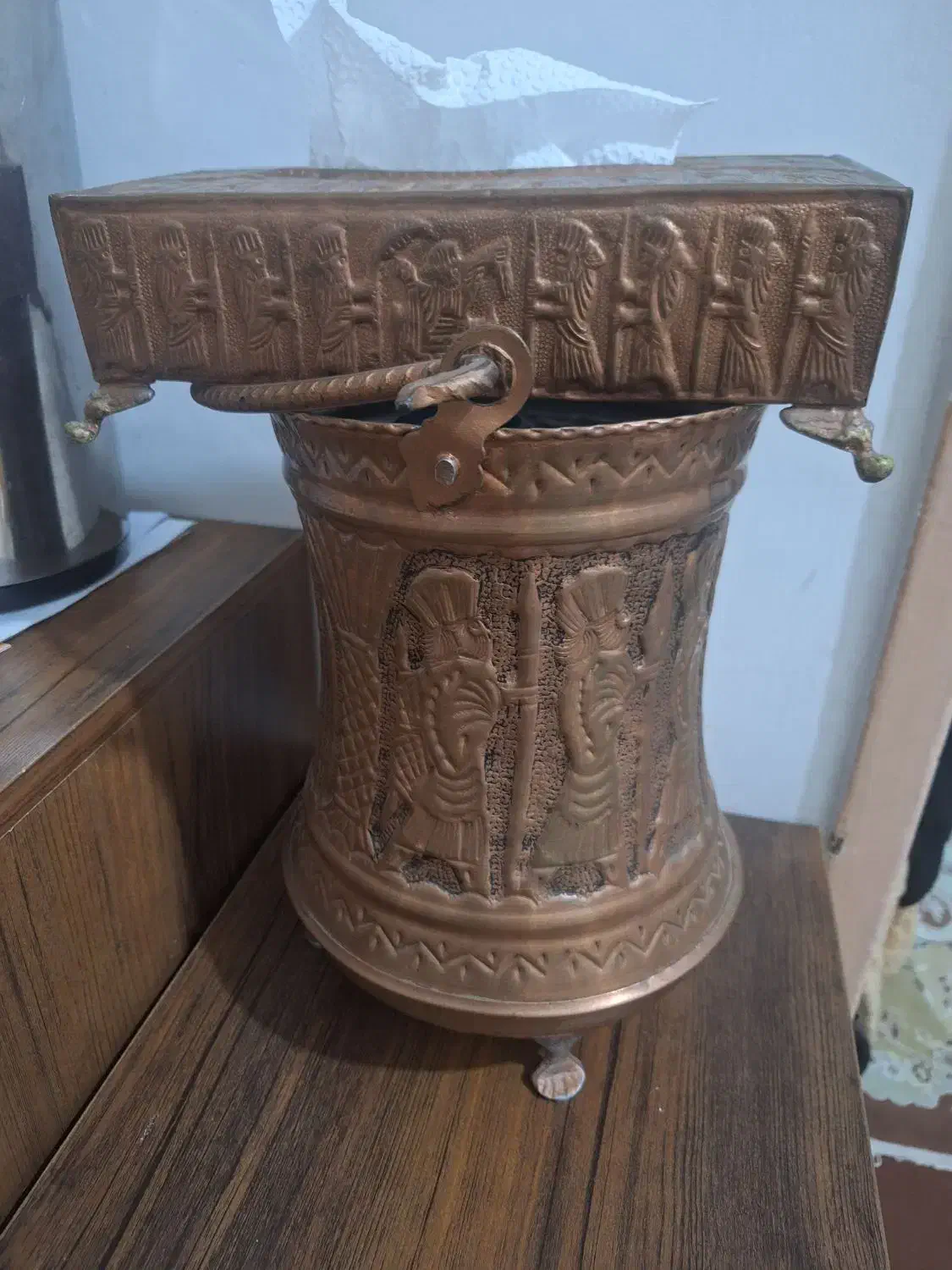 سطل و جا دستمال مسی|صنایع دستی و سایر لوازم تزئینی|تهران, شهرک زینبیه|دیوار