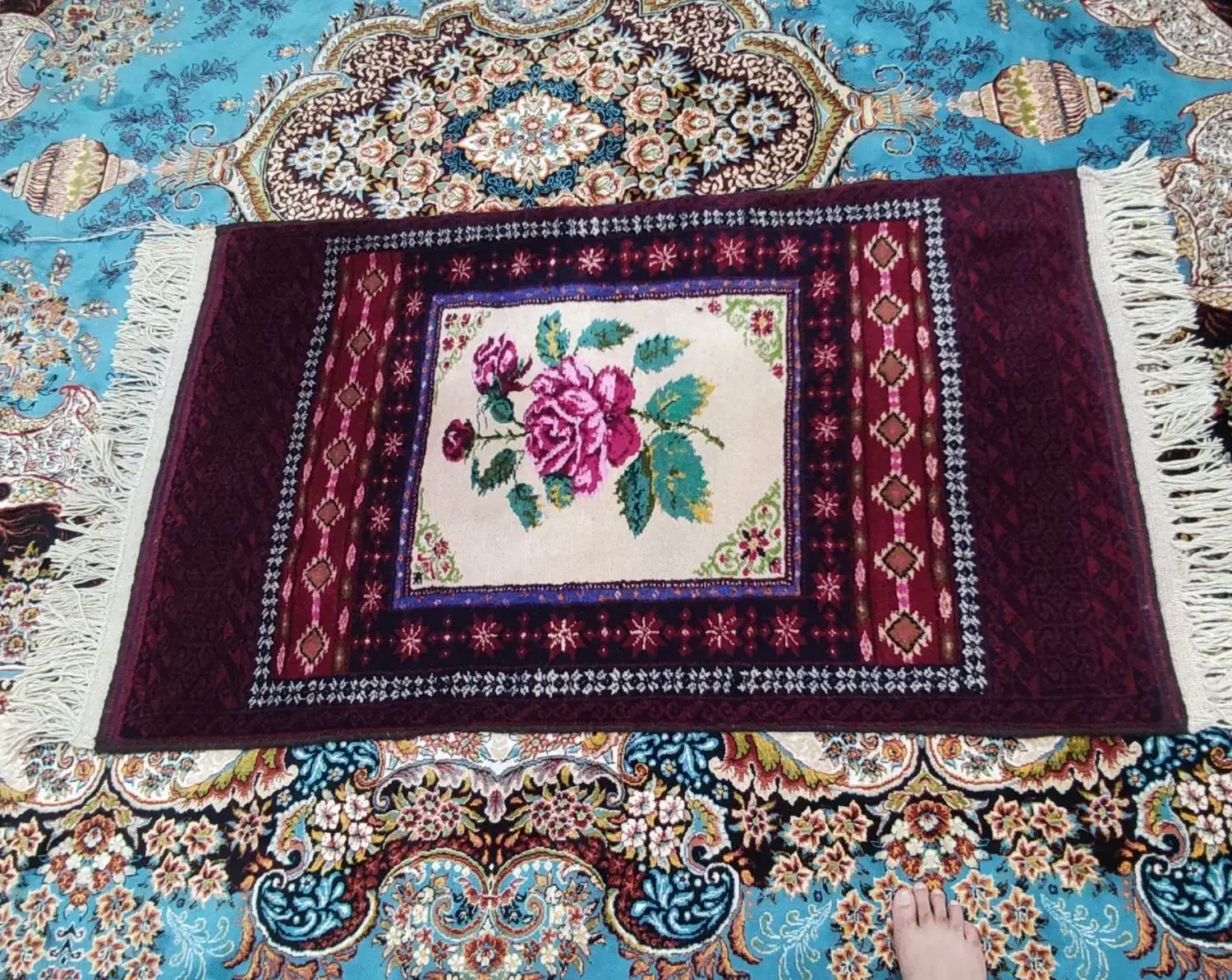 قالیچه دست بافت|فرش|قائن, |دیوار