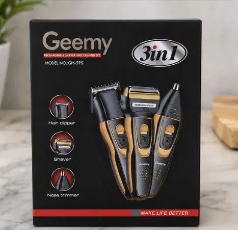 ماشین اصلاح و ریشتراش Geemy مدل GM-595 سهکاره|آرایشی، بهداشتی، درمانی|اصفهان, عسگریه|دیوار
