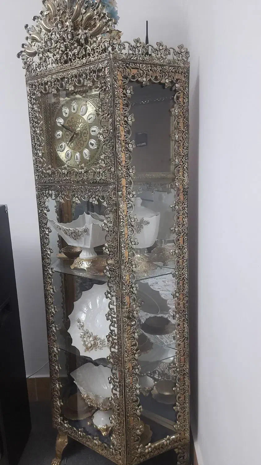 ساعت ایستاده آلیاژ ویترین دار|بوفه، ویترین، کنسول|آبیک, |دیوار