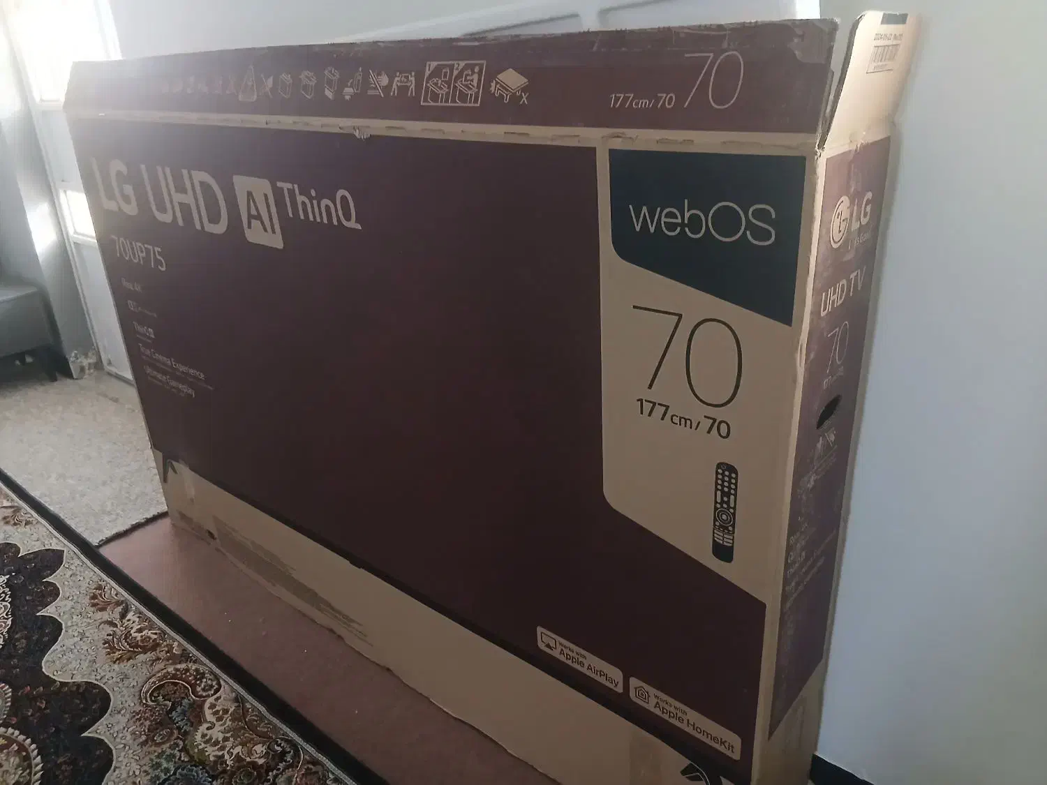 کارتن تلویزیون ۷۰ اینچ|ابزارآلات|دوگنبدان, |دیوار