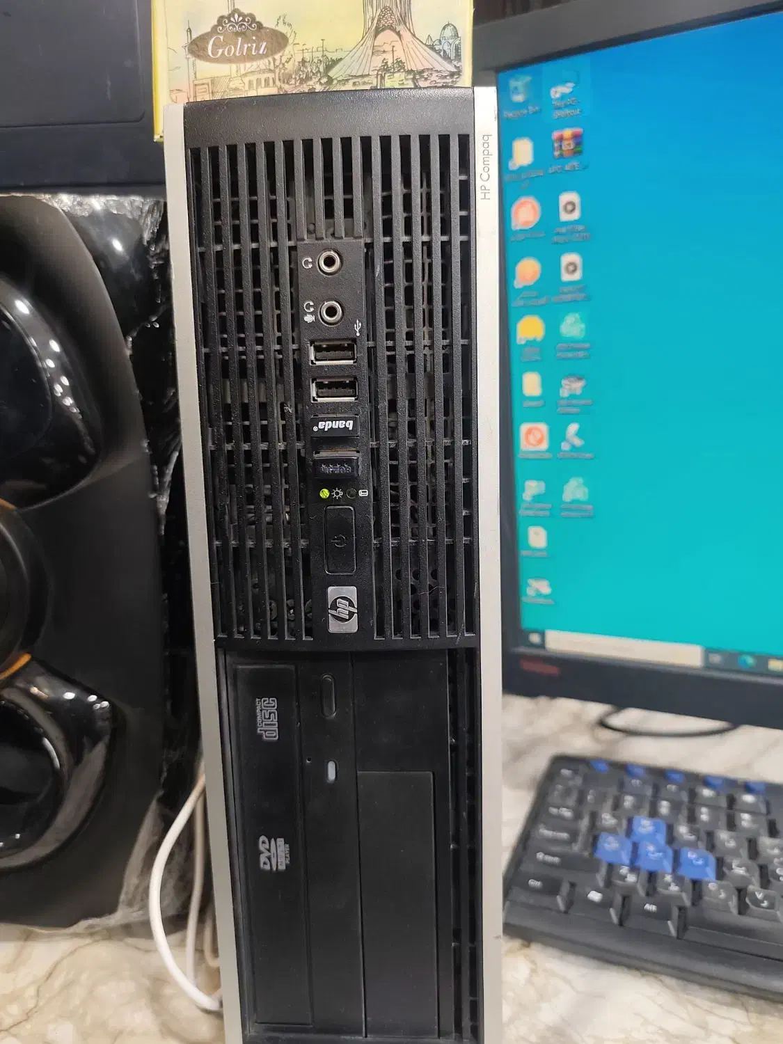 مانیتور لنووا و کیس HP|رایانه رومیزی|کرمان, |دیوار