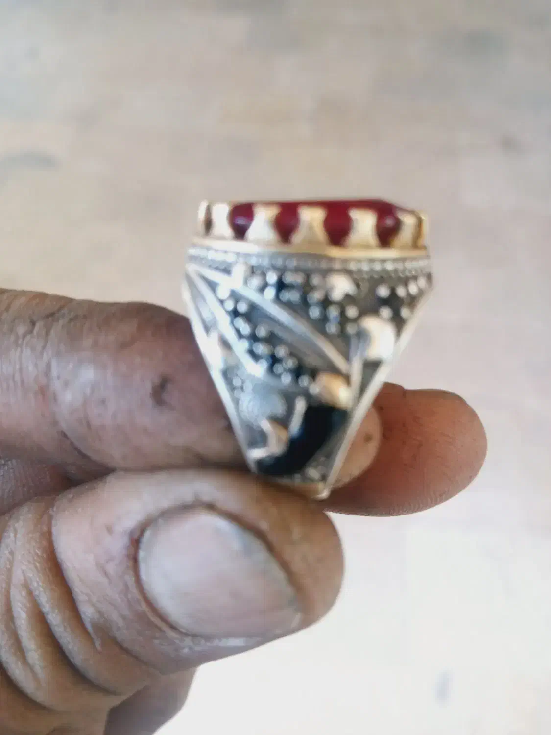 فروش فوری انگشتر نقره بانگی یاقوت|زیورآلات و اکسسوری|کرمان, |دیوار