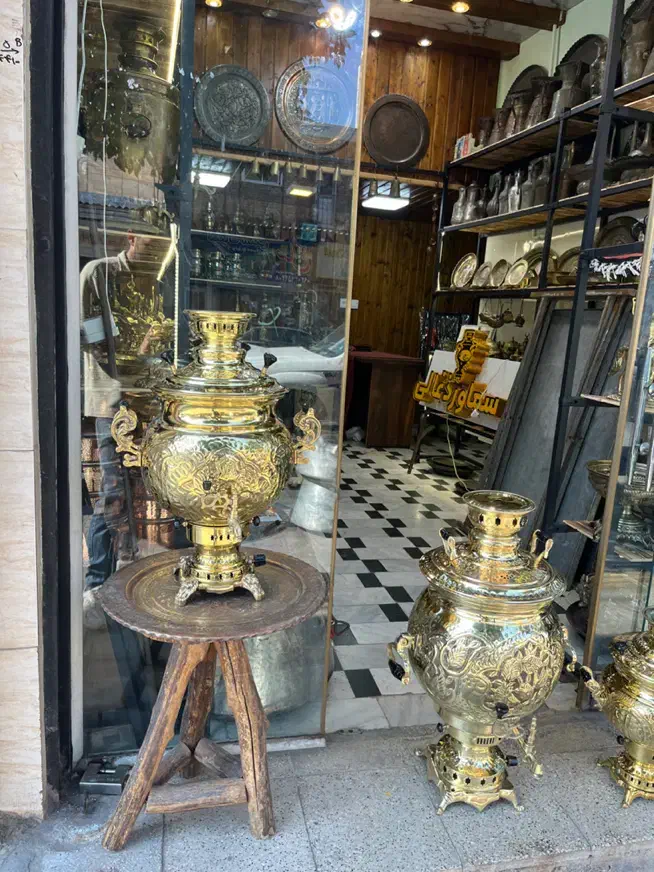 سماور ۸ لیتری برنجی گازی|سماور، چایساز، قهوهساز|ساری, |دیوار