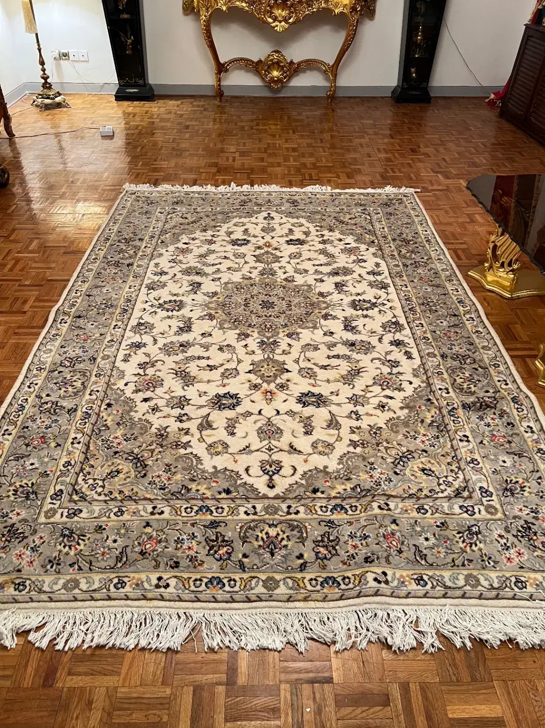 جفت فرش دستباف ۶متری کاشان گل ابریشم مناسب جهیزیه|فرش|تهران, پاسداران|دیوار