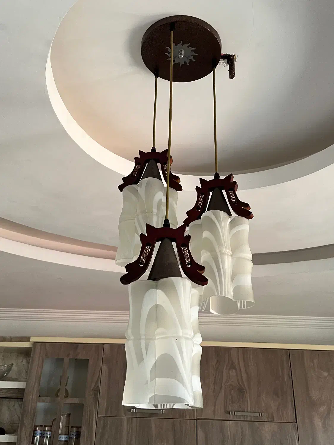 لوستر سه شعله|لوستر و چراغ آویز|آمل, |دیوار