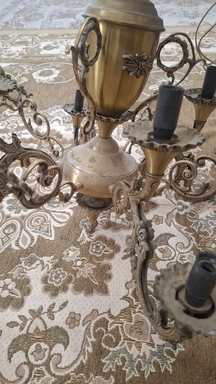 لوستر برنجی|لوستر و چراغ آویز|ری, فیروزآبادی|دیوار