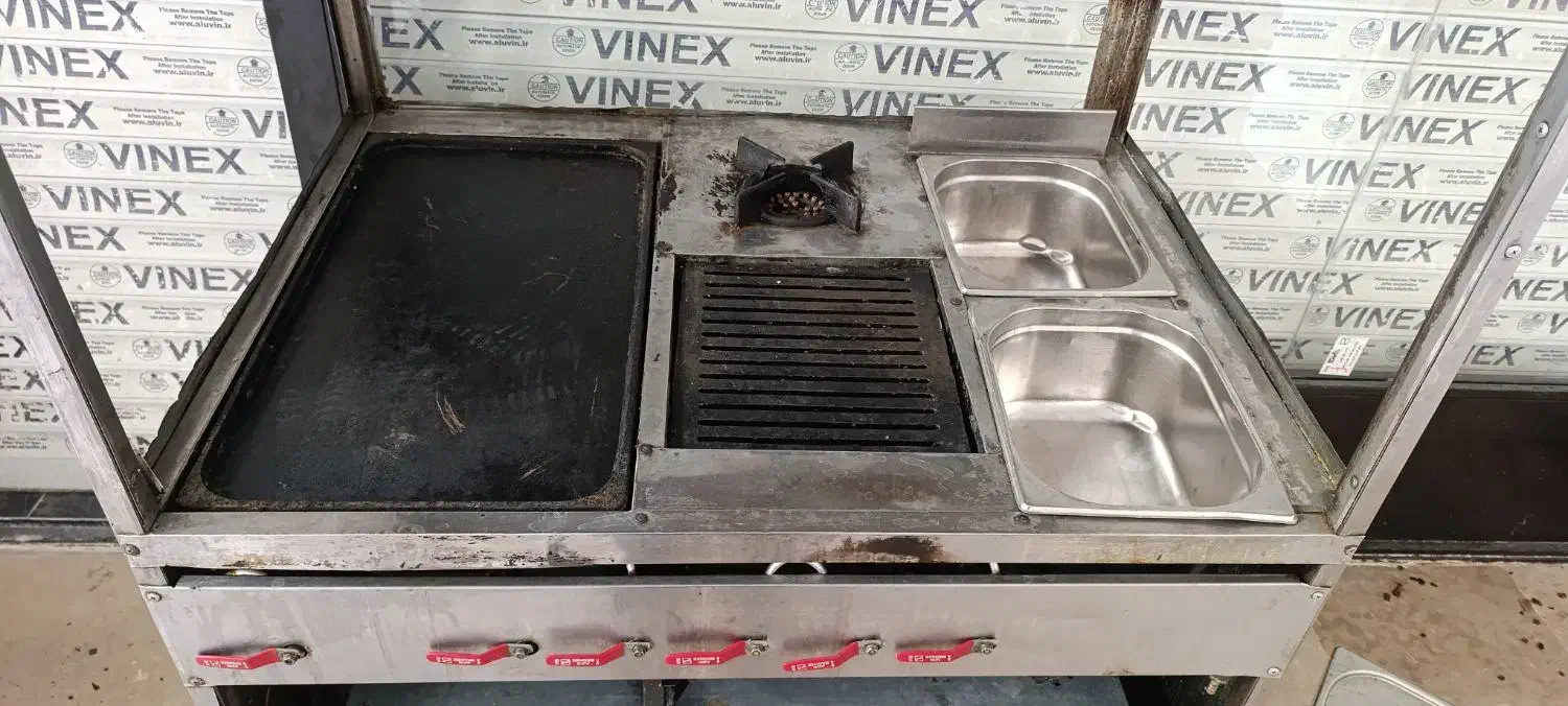 گاز فر ساندویچی سرخ کن اجاق گاز خطی 5 کاره صنعتی|کافی‌شاپ و رستوران|نسیم‌شهر, |دیوار