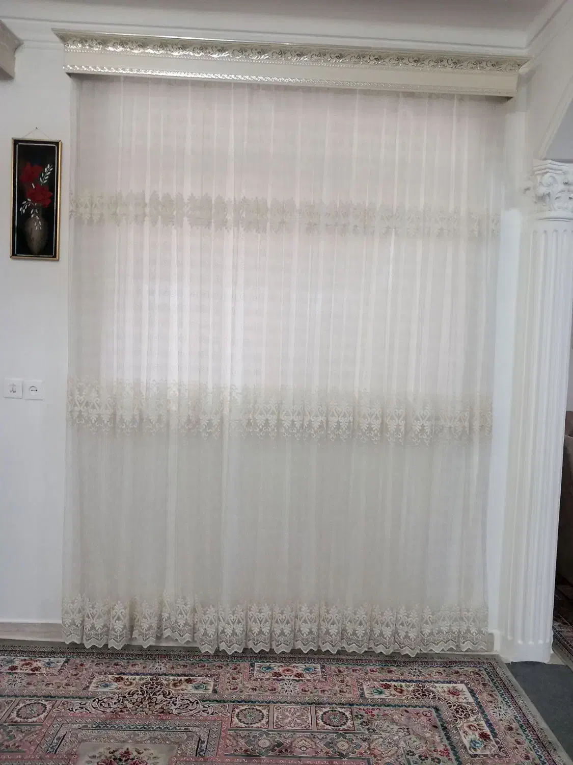 پرده همراه با کتیبه|پرده، رانر، رومیزی|ضیابر, |دیوار