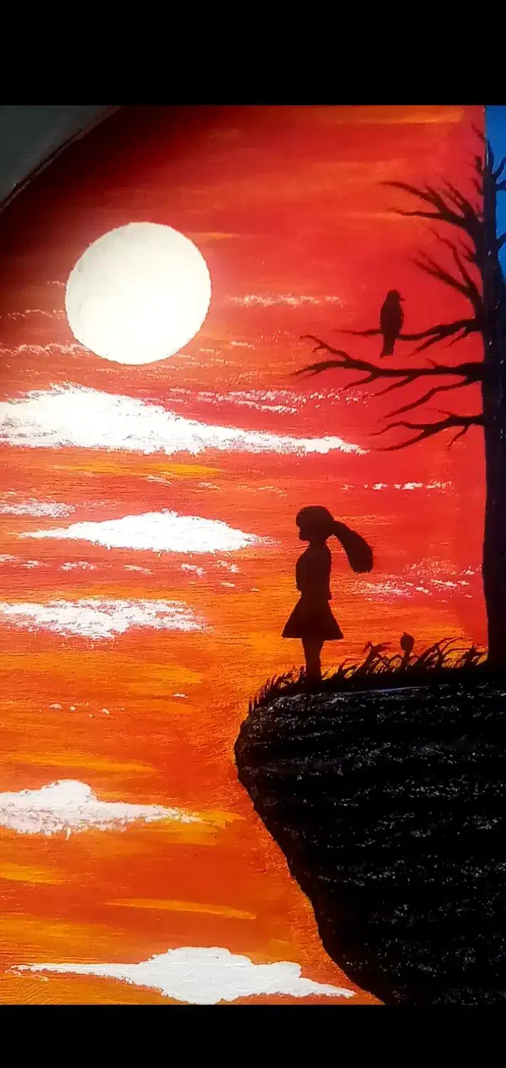 تابلوی نقاشی اکرولیک قطر 45|تابلو، نقاشی، عکس|بهشهر, |دیوار