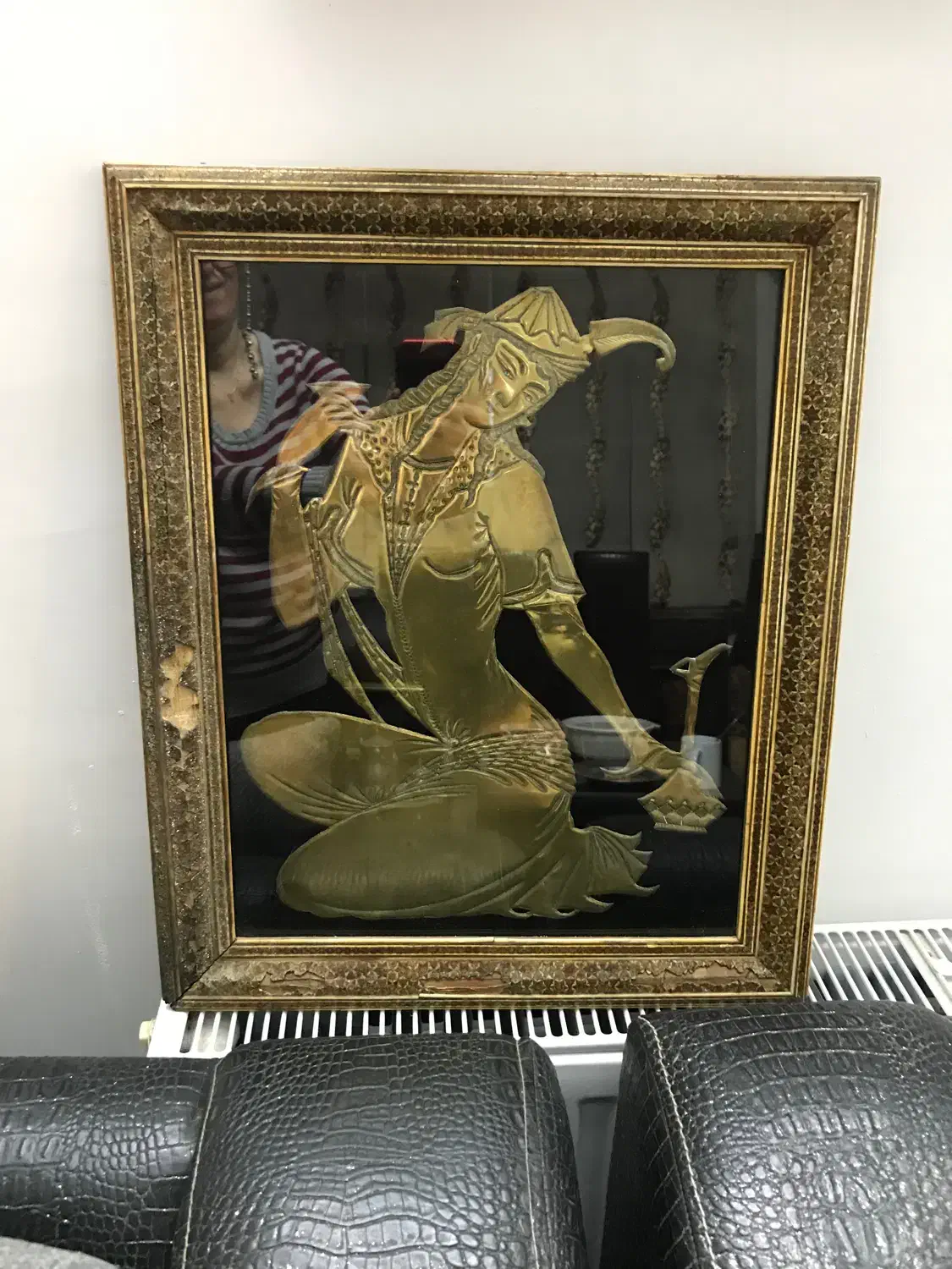 مس کار دست با قاب خاتم بسیار قدیمی|صنایع دستی و سایر لوازم تزئینی|لاهیجان, گلستان|دیوار