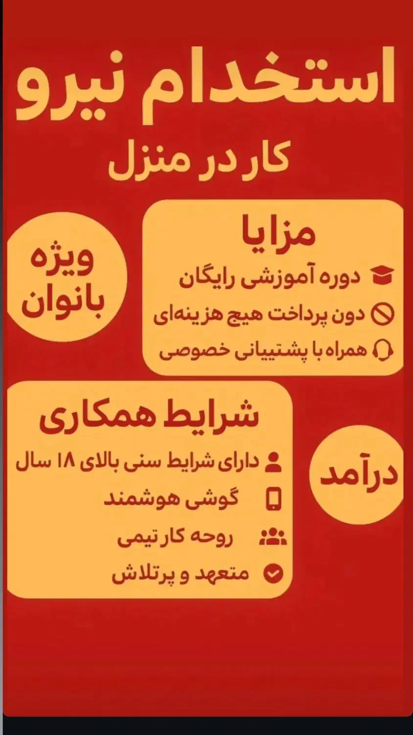 کار با گوشی ویژه ی بانوان هدفمندوبا انگیزه|استخدام بازاریابی و فروش|ارد, |دیوار