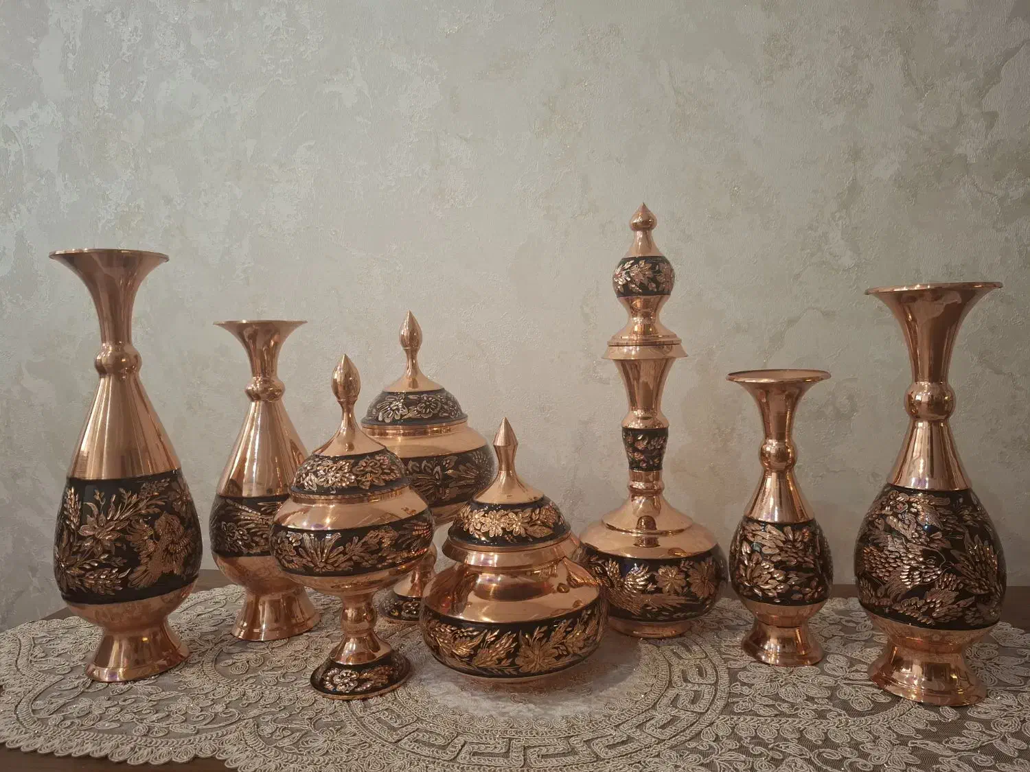 ظروف مسی الماسه شده اصفهان|صنایع دستی و سایر لوازم تزئینی|اندیشه, اندیشه فاز ۱|دیوار