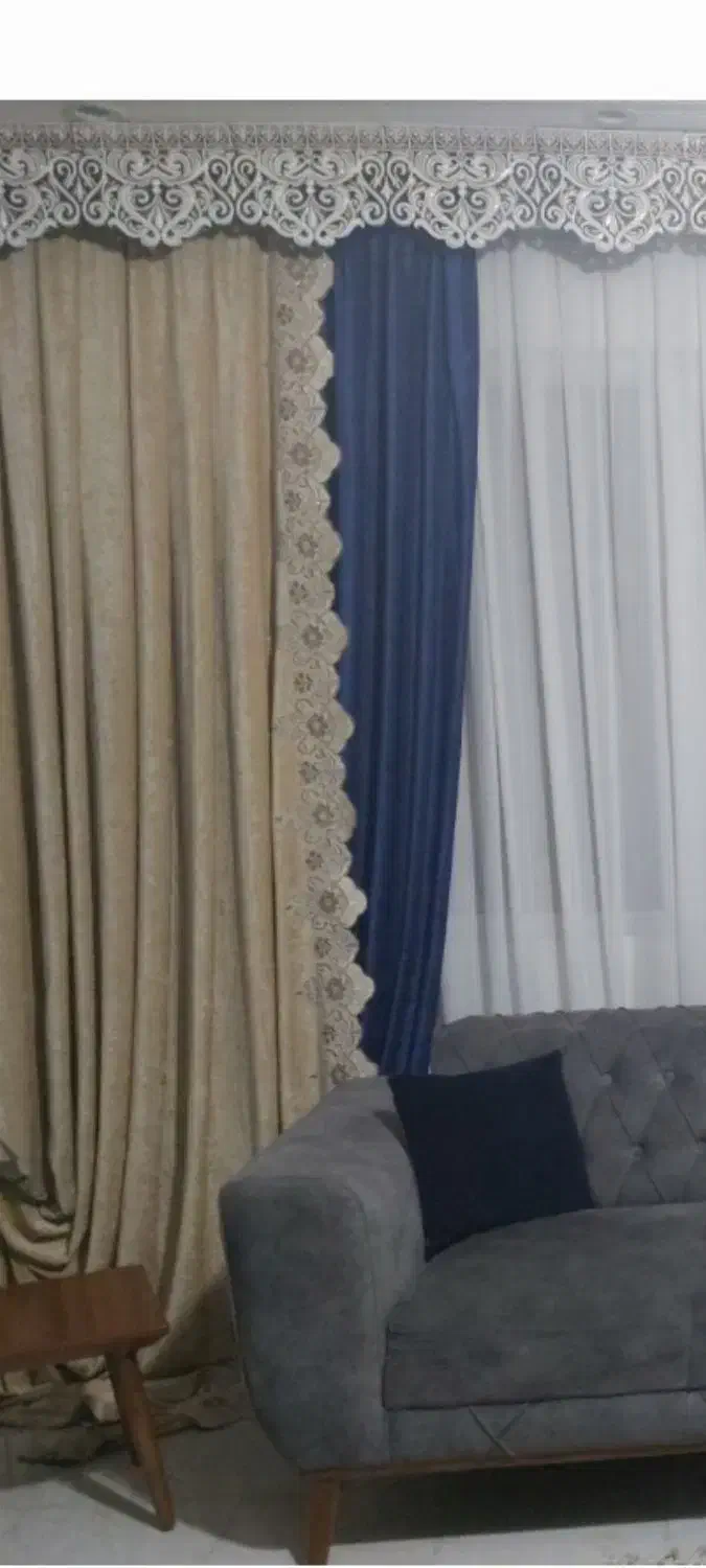 دوجفت کنار پرده ای ،مخمل ترک|پرده، رانر، رومیزی|پردیس, فاز ۸|دیوار