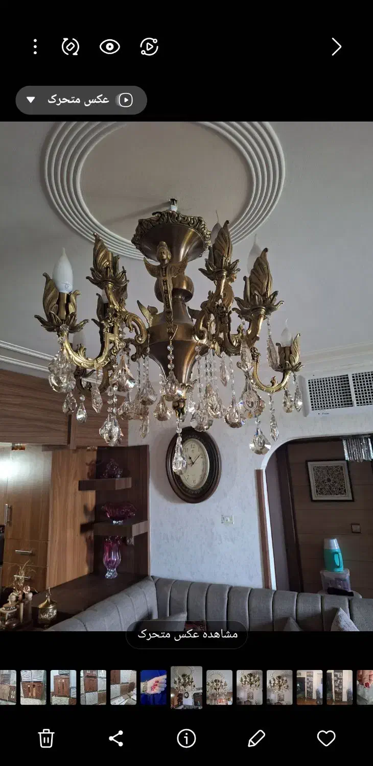 یک جفت لوستر برنز ۵شاخه دوبل طرح فرشته|لوستر و چراغ آویز|اصفهان, سپاهان‌شهر|دیوار
