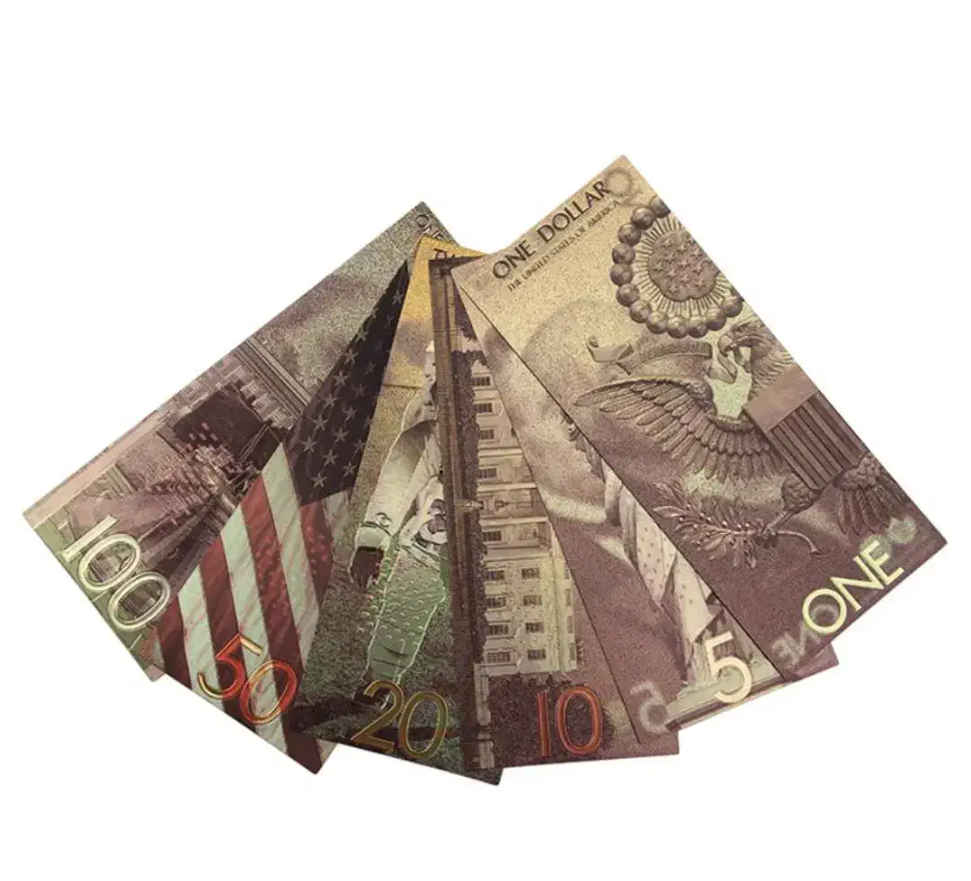 مجموعه 6عددی اسکناس دلار تزیینی کلکسیونی آب طلا|کلکسیون سکه، تمبر، اسکناس|کرج, شهرک بنفشه|دیوار