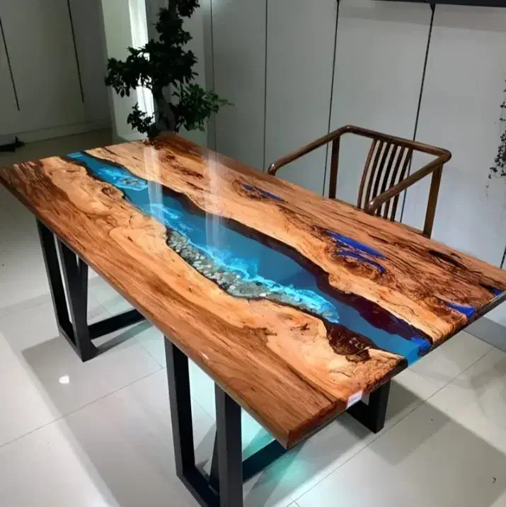 ساخت میز رزینی وچوبی|صنایع دستی و سایر لوازم تزئینی|نقده, |دیوار