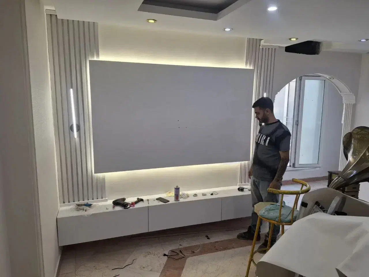 تعمیرات نصب خرده کاری ام دی اف کابینت Tv وال اقساط|خدمات پیشه و مهارت|مشهد, هنرستان|دیوار