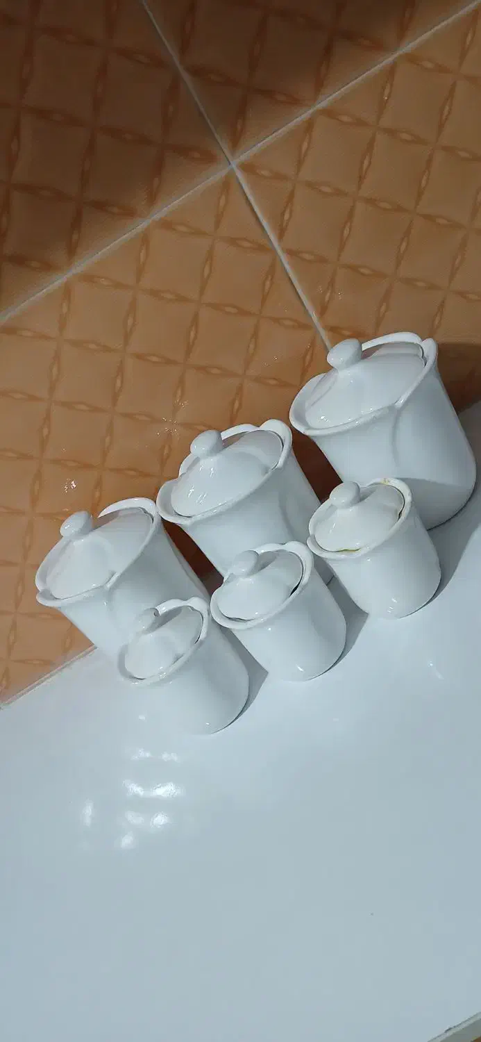 سرویس کفگیر و جاادویه سفید لیوان استکان|ظروف سرو و پذیرایی|لاهیجان, لاشیدان|دیوار