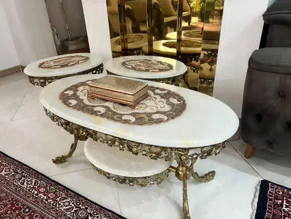 میز و دوعددعسلی برنز|مبلمان خانگی و میز عسلی|اندیشه, اندیشه فاز ۳|دیوار
