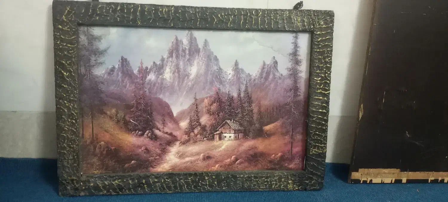 تابلو نقاشی زیبا با طرح کلبه|تابلو، نقاشی، عکس|قم, نیروگاه|دیوار