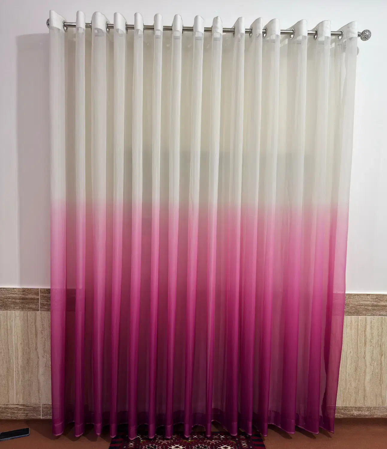 پرده پانچ حریر آبرنگی|پرده، رانر، رومیزی|آق قلا, |دیوار