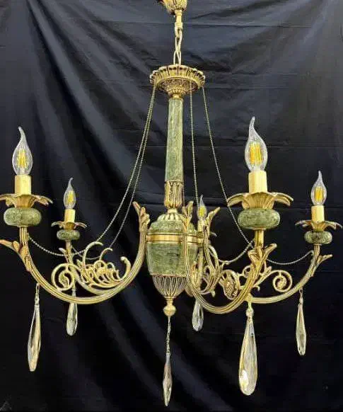 لوستر کلاسیک مدرن سنگ برنز|لوستر و چراغ آویز|تبریز, |دیوار